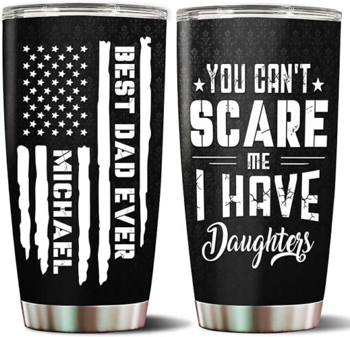 WONWIX Personalized Gifts for Dad from Daughter Thermos Tumbler Gift for Men 20oz Stainless Steel Insulated with Lid