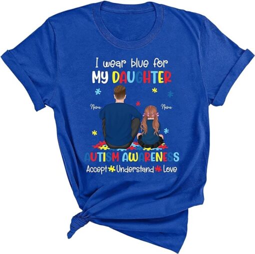 Custom Dad Kids Autism Awareness Shirt, Personalized Autism Shirt, Autistic Child Nana, Autism Support