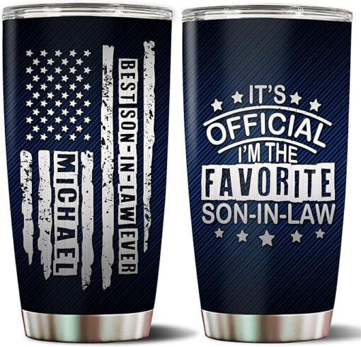 WONWIX Personalized Son Gifts from Mom Dad Parents 20oz Stainless Steel Insulated with Lid Son in Law Coffee Cup Mug