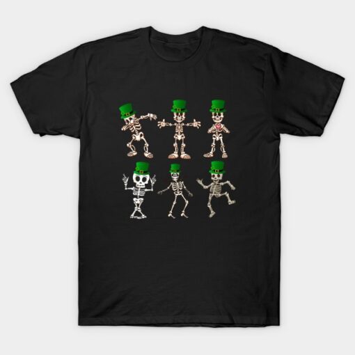 Dancing Skeleton Leprechauns St Patricks Day T-Shirt