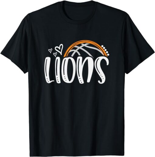 Basketball Lions School Sports Fan Team Spirit T-Shirt