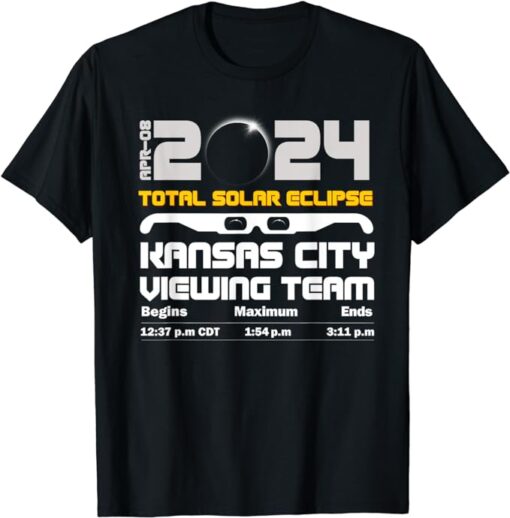 2024 Total Solar Eclipse Kansas City, MO Viewing Team Couple T-Shirt