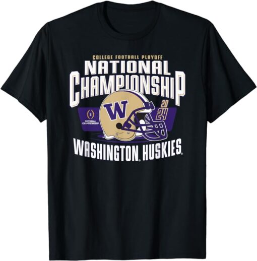 Washington Huskies 2024 CFP National Championship Helmet T-Shirt