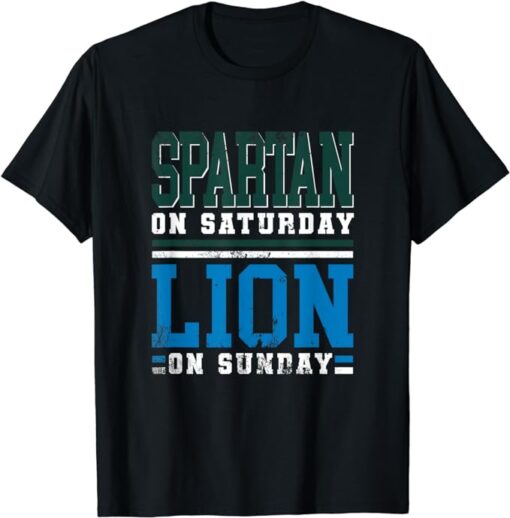 Spartan on Saturday Lion on Sunday Funny Womens Mens Kids T-Shirt