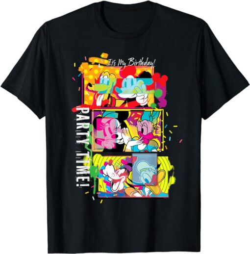 Disney Mickey & Pals Color Blast It’s My Birthday Party Time T-Shirt