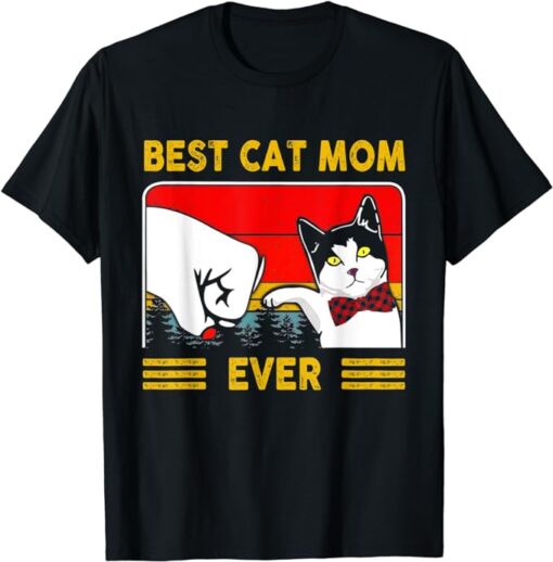 Retro Vintage Best Cat Mom Ever T-Shirt Mother's Day Gifts T-Shirt