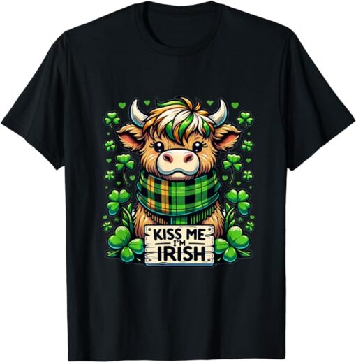 St Patricks Day Kiss Me Im Irish Funny Cow Lovers T-Shirt