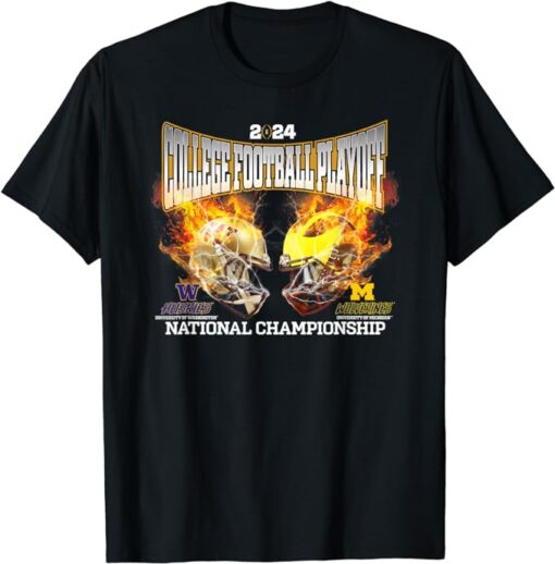 Washington vs Michigan 2024 CFP National Championship Fire T-Shirt