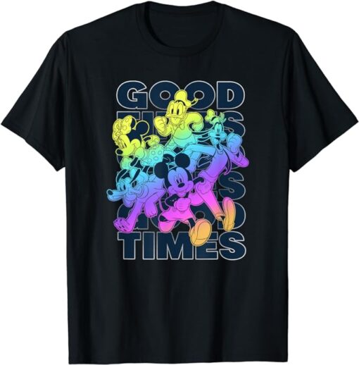 Disney Mickey Classic Good Times Neon Group T-Shirt