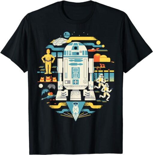 Star Wars R2-D2 Circle Collage T-Shirt