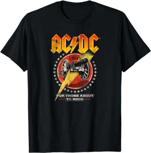 AC,DC Rock Music Band For Those About To Rock 1981 T-Shirt