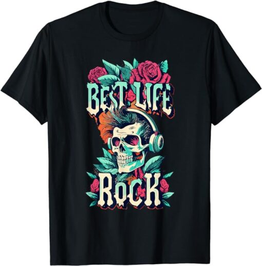 Rock Nostalgia with Skull and Roses, Best Rock T-Shirt