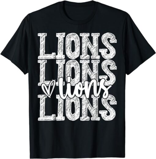 Lions School Spirit Wear Game Day Sport Fan Team T-Shirt