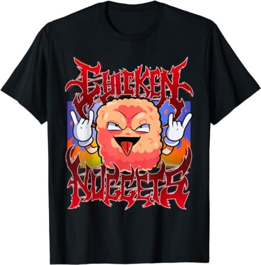 Chicken Nuggets Heavy Metal World Tour Rock Music Food Lover T-Shirt