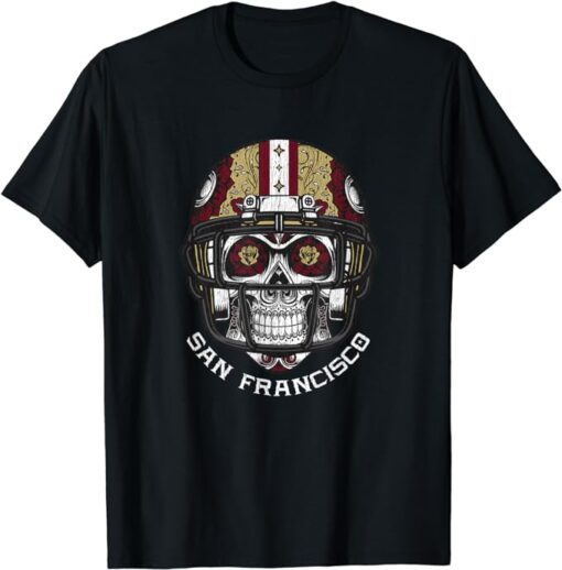 Vintage Sugar Skull Day Of The Dead San Francisco Football T-Shirt