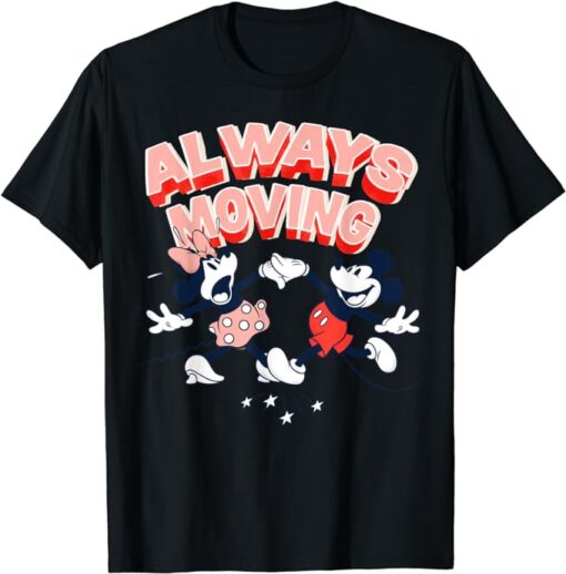 Disney Mickey and Minnie Always Moving Retro T-Shirt