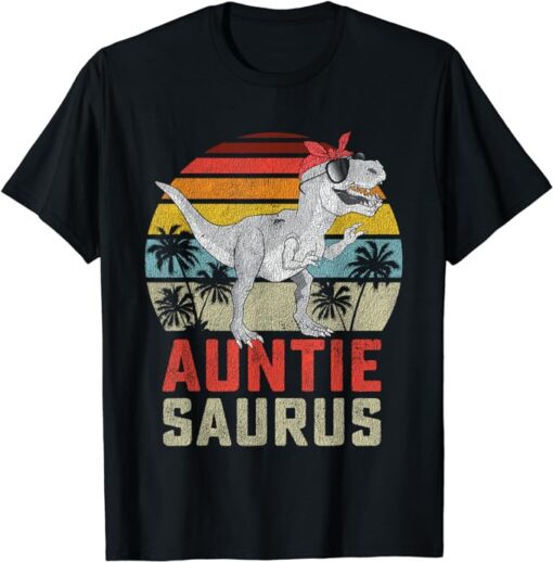 Auntiesaurus T Rex Dinosaur Auntie Saurus Family Matching T-Shirt