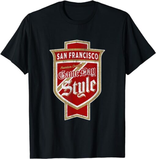 Faded San Francisco Sunday Bay Area Faithful Beer Label T-Shirt