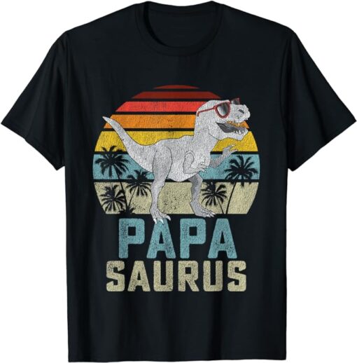 Papasaurus T Rex Dinosaur Papa Saurus Family Matching T-Shirt