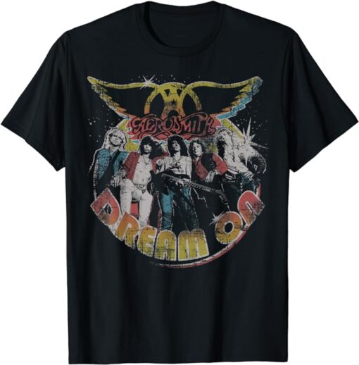 Aerosmith - unisex-child Dream On Portrait Short Sleeve T-Shirt, Black, Small