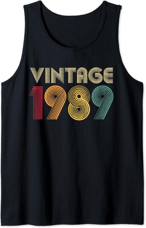 35th Birthday Classic 1989 Vintage Men Women 35 Years Tank Top