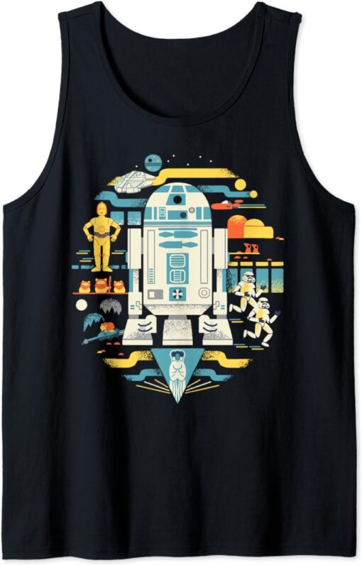 Star Wars R2-D2 Circle Collage Tank Top