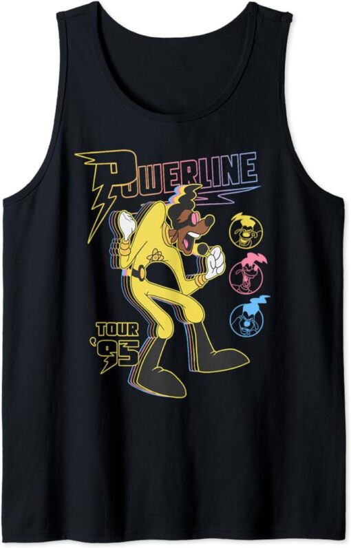 Disney A Goofy Movie Powerline Tour '95 Retro Neon Poster Tank Top