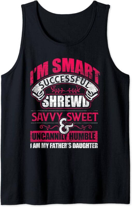 Vintage Distressed Design Father And Daughter Tank Top