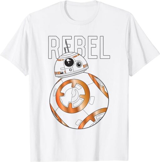 Star Wars The Force Awakens BB-8 Rebel Art Line Chest Poster T-Shirt