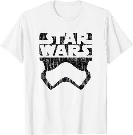 Star Wars The Force Awakens Stormtrooper Big Face Distressed T-Shirt