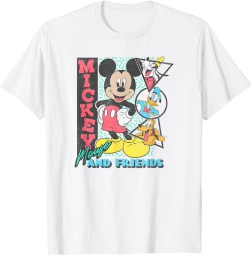 Disney Mickey & Friends Retro 90's Group Poster T-Shirt