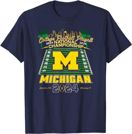 Michigan Wolverines 2024 CFP National Championship Houston T-Shirt