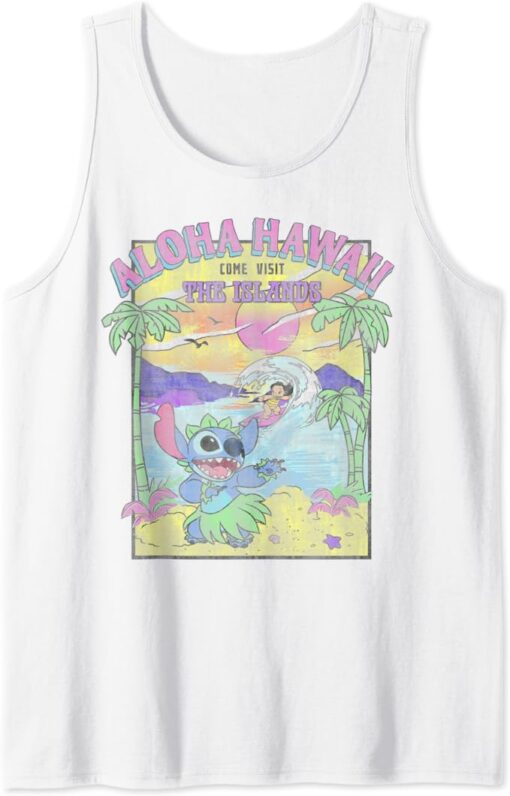 Disney Lilo & Stitch Aloha Hawaii Come Visit The Islands Tank Top