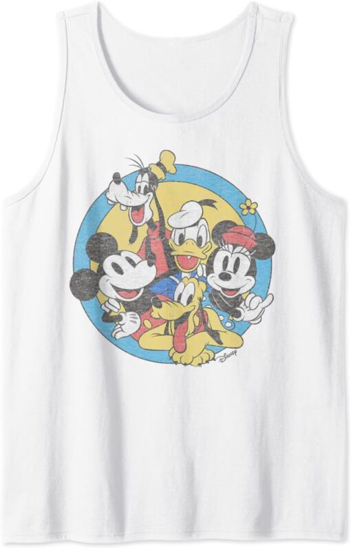 Disney Mickey And Friends Retro Group Shot Tank Top