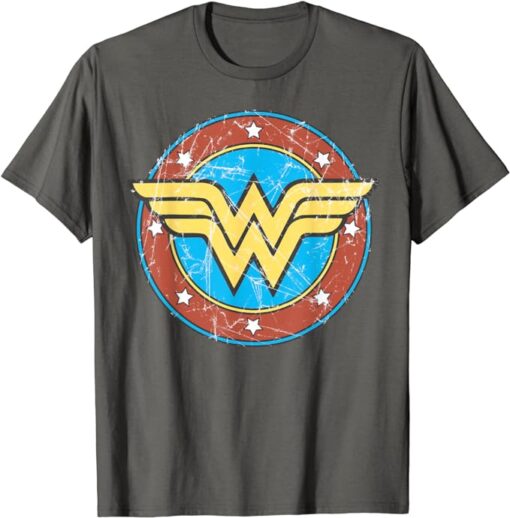 DC Wonder Woman Logo Circle Distressed T-Shirt