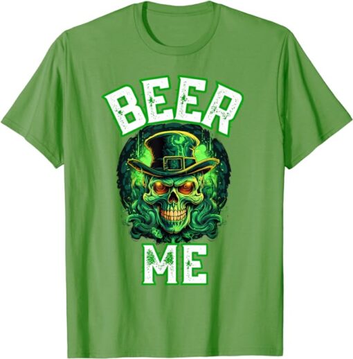 St Patrick's Day Beer Me Leprechaun Skeleton T-Shirt