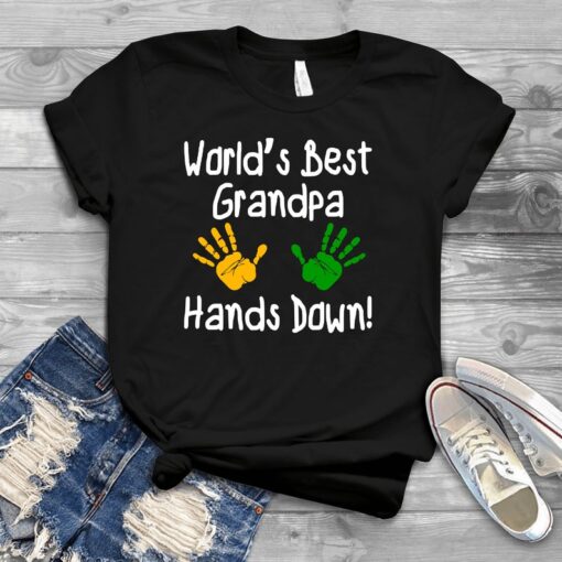 World's Best Grandpa Hands Down - Father's Day Gift Shirts Men, Birthday T Shirts, Summer Tops, Beach T Shirts