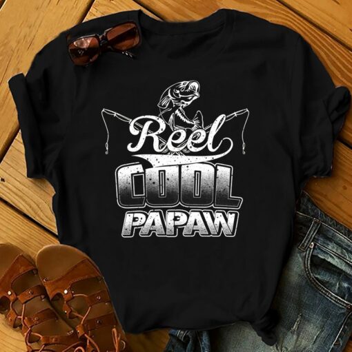 Reel Cool Papaw - Father's Day Shirts Men, Birthday T Shirts, Summer Tops, Beach T Shirts