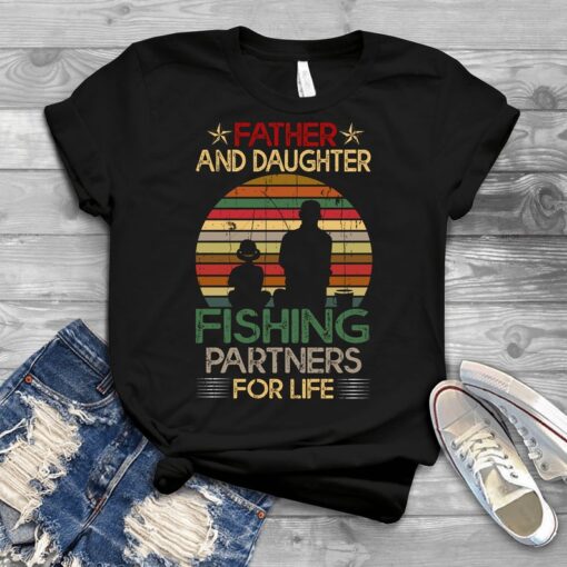 Mens Fisherman Dad And Daughter Fishing Partners - Father's Day Shirts Men, Birthday T Shirts, Summer Tops