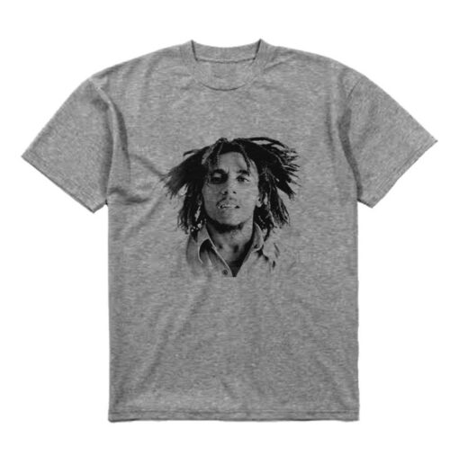 Bob Marley Shirt Unisex Adult Gray T-Shirt Men Women Size S M L XL