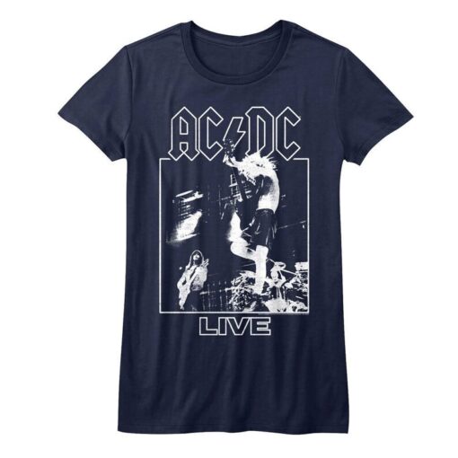 ACDC Women's T-Shirt Monsters of Rock AC DC Live Concert Album Cover Graphic Tee Vintage Heavy Metal Rock Band T-Shirt