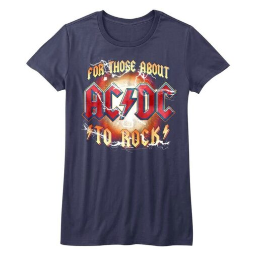 ACDC Women's T-Shirt For Those About to Rock Poster Graphic Tee Heavy Metal Band ConcerT-Shirt Music Lover Merch Summer