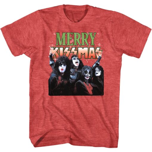 Kiss Merry Kissmas Men's T-shirt Glam Rock Band Christmas Concert Tour Merch Funny Xmas Novelty Heavy Metal Mens Top