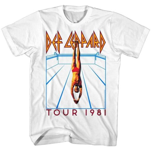 Def Leppard Men's T-shirt 1981 High n Dry Tour Album Cover Graphic Tee Rock Music Concert T-Shirt Glam Metal Band Merch