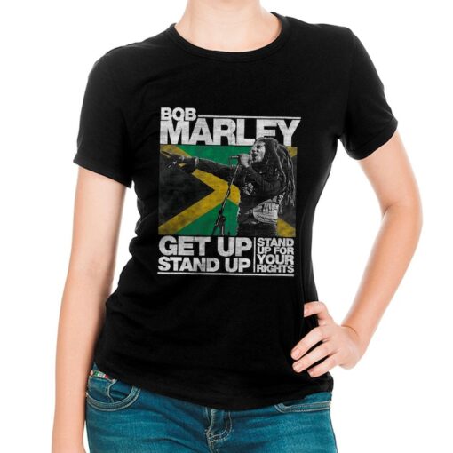 Bob Marley Get Up Stand Up T-Shirt , Men's Women's Sizes , 100% Cotton Tee (blc-154)