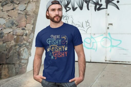 Fishing Fathers Day Shirt - Here fishy Fishy funny Fathers day Tshirt - Best fisherman Father's day gift shirt