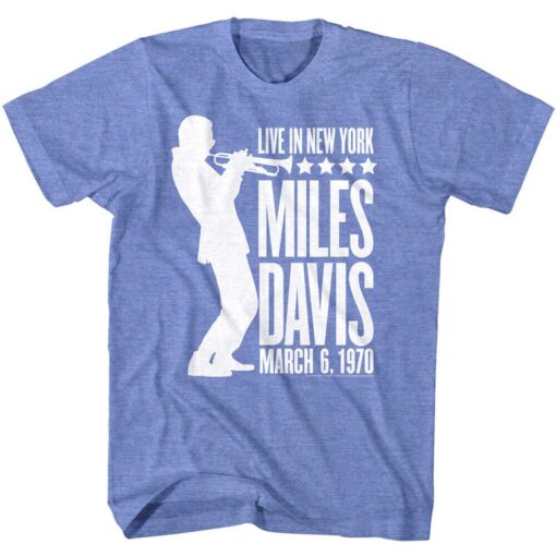 Miles Davis Trumpet T-shirt Men American Trumpeter Legend Silhouette Shirt 1970 Live New York Concert Tee Jazz Rock Band