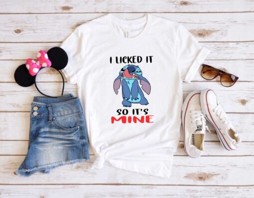 I licked it so it's mine T-shirt, Disney Stitch Shirt, Disney Family Shirts, Stitch Shirt Kids, Stitch Tshirt For Men