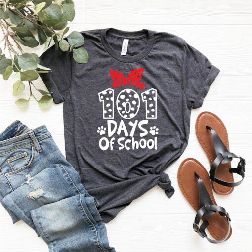 101 Days of School Dalmatian Dog Shirt, 100th Day Of School Shirt