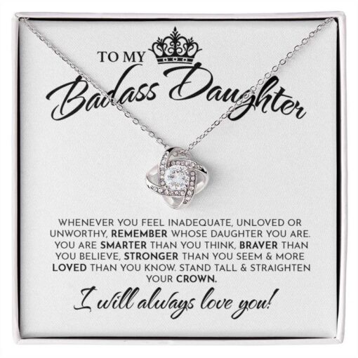 To My Badass Daughter - I Will Always Love You - Love Knot Necklace